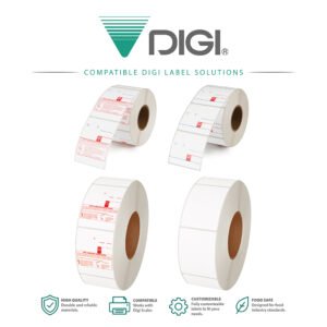 Official Digi logo representing high-quality compatibility for 1264, 6250, and 6224 scale label series.